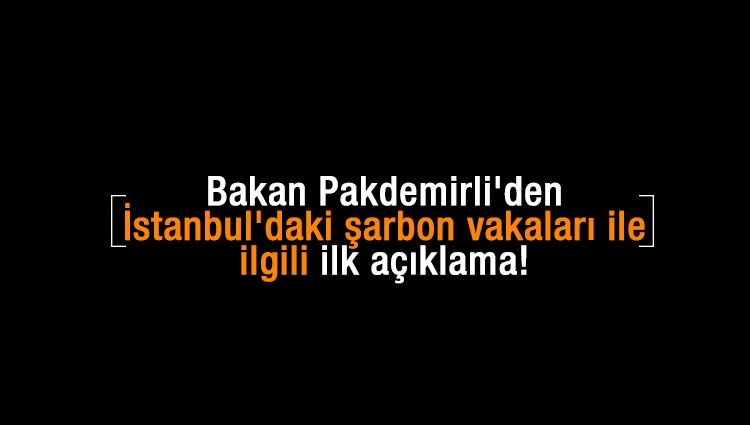 Bakan Pakdemirli'den İstanbul'daki şarbon vakaları ile ilgili ilk açıklama!