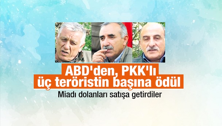 ABD'den, PKK'lı üç teröristin başına ödül 