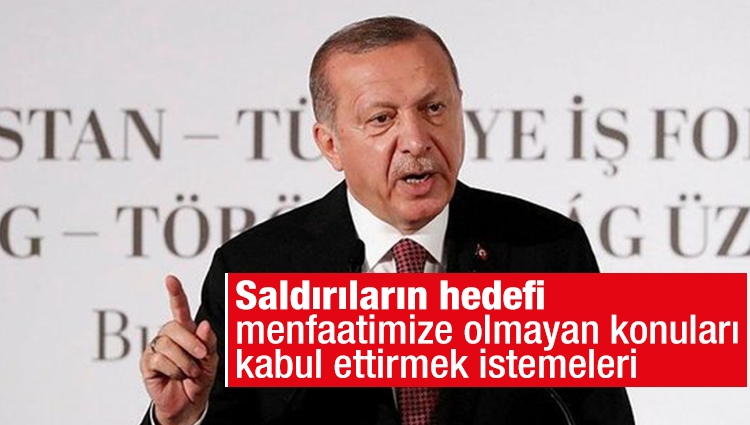 Başkan Erdoğan: Saldırıların hedefi menfaatimize olmayan konuları kabul ettirmek istemeleri