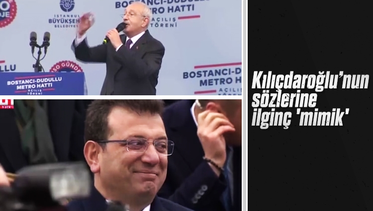 İBB başkanı İmamoğlu'ndan Kılıçdaroğlu'nun konuşmasına ilginç 'mimik'