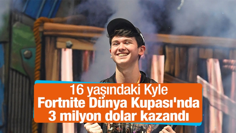 16 yaşındaki Kyle, Fortnite Dünya Kupası'nda 3 milyon dolar kazandı
