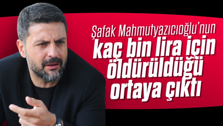 Şafak Mahmutyazıcıoğlu'nun 65 bin lira için öldürüldüğü ortaya çıktı