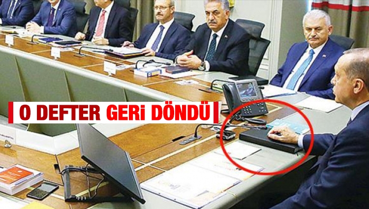 Cumhurbaşkanı Erdoğan'ın kara kaplı defteri geri döndü