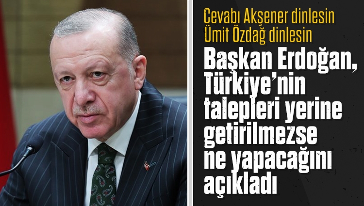 Cumhurbaşkanı Erdoğan: Taleplerimiz yerine getirilmezse parlamentodan geçirmeyiz
