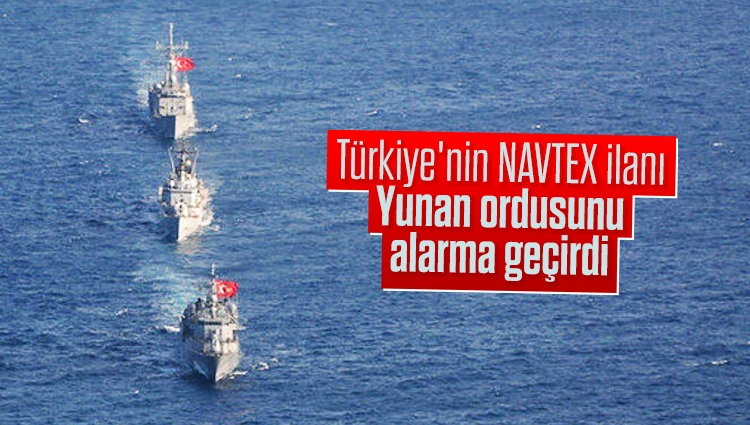 Türkiye'nin NAVTEX ilanı Yunan ordusunu alarma geçirdi