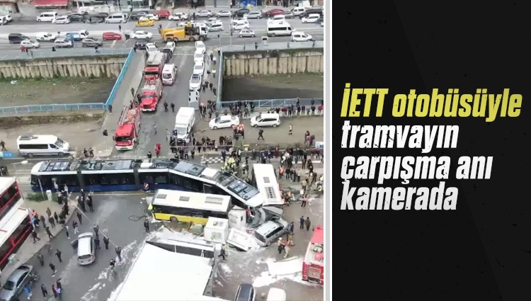 Alibeyköy'de İETT otobüsü tramvay ile çarpıştı. Kazada 4'ü ağır 19 kişi yaralandı