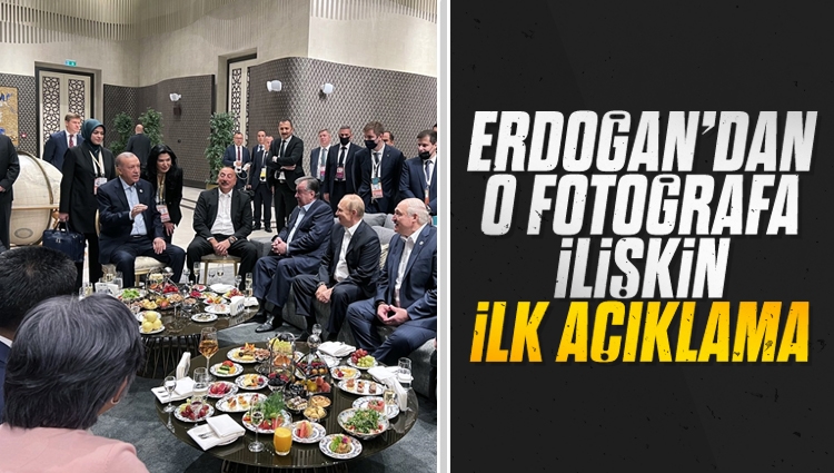 Cumhurbaşkanı Erdoğan, zirveye damga vuran fotoğrafı yorumladı
