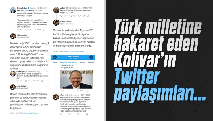 Türk milletine hakaret eden Cihan Kolivar'ın Twitter paylaşımları