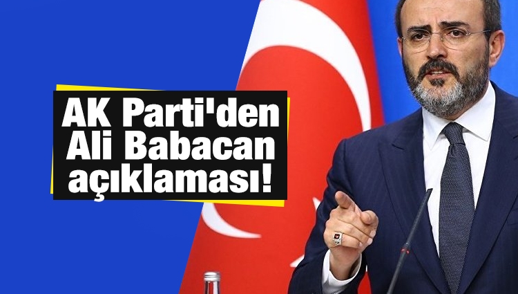 AK Parti'den Ali Babacan açıklaması!