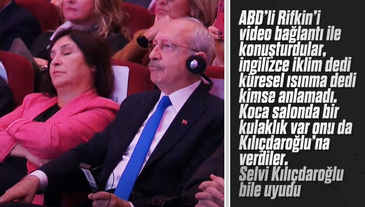 CHP'nin vizyon programında Selvi Kılıçdaroğlu uyudu