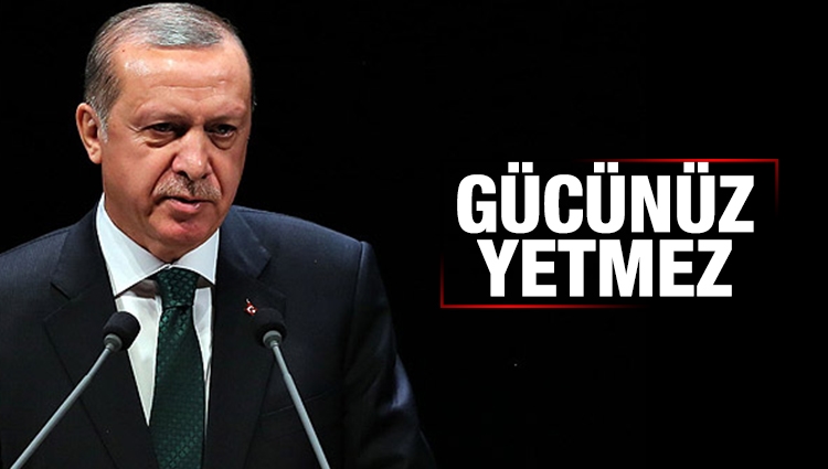 Cumhurbaşkanı Erdoğan: Gücünüz yetmez!