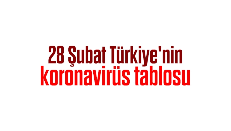 28 Şubat Türkiye'nin koronavirüs tablosu