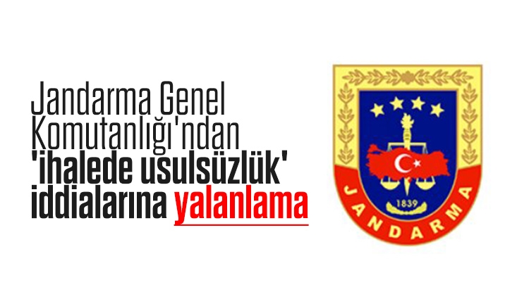 Jandarma Genel Komutanlığı'ndan 'ihalede usulsüzlük' iddialarına yalanlama