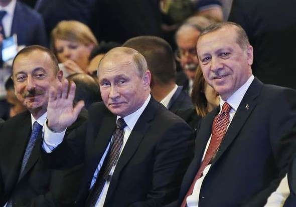 Erdoğan, Putin ve Aliyev İstanbul'da buluştu