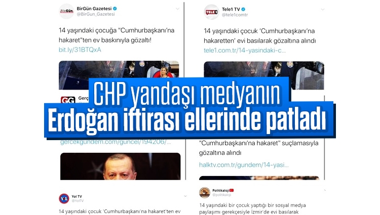 CHP yandaşı medyanın Erdoğan iftirası ellerinde patladı