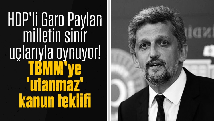 HDP'li Garo Paylan milletin sinir uçlarıyla oynuyor! TBMM'ye 'utanmaz' kanun teklifi