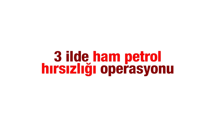 Diyarbakır merkezli 3 ilde ham petrol hırsızlığı operasyonu