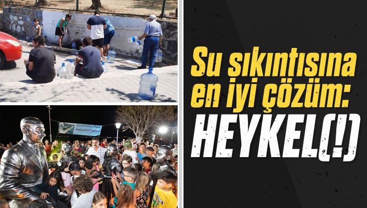İzmir Dikili'de CHP'li başkan heykel açılışı yaptı