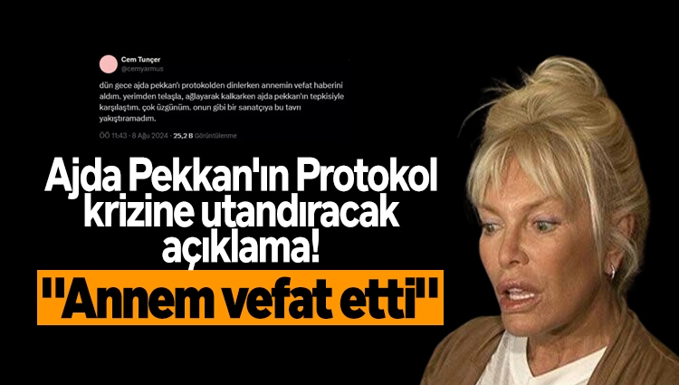 Ajda Pekkan'ın Protokol krizine utandıracak açıklama! "Annem vefat etti"