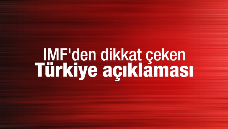 IMF'den dikkat çeken Türkiye açıklaması