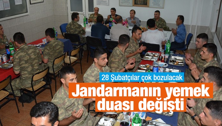 Jandarma'nın yemek duası değişti