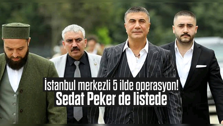 İstanbul merkezli 5 ilde operasyon! Sedat Peker de listede