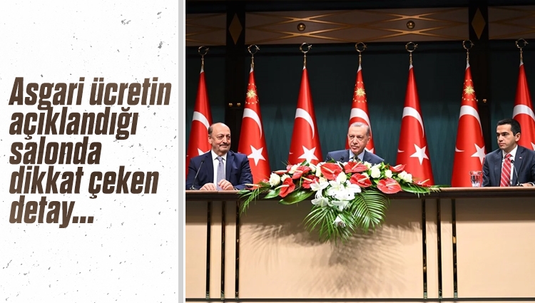 Cumhurbaşkanı Erdoğan, yeni asgari ücreti açıkladı! Salonda dikkat çeken detay