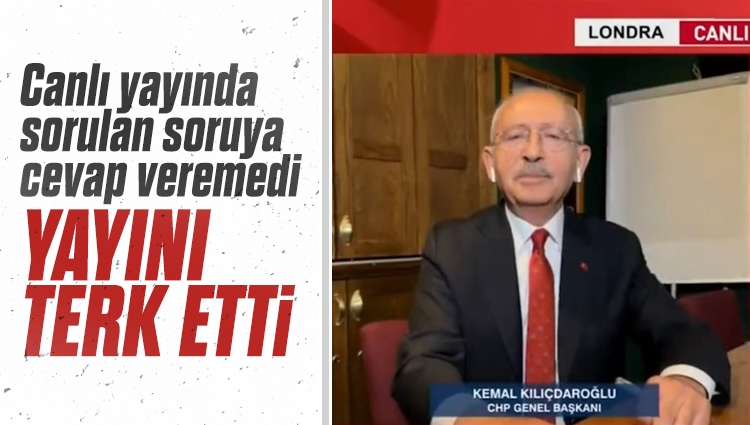 Kılıçdaroğlu, "ABD'deki gibi ortadan kaybolacak mısınız?" sorusu üzerine canlı yayından ayrıldı