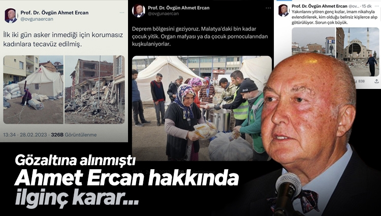 Jeofizik Mühendisi Övgün Ahmet Ercan adli kontrolle serbest bırakıldı