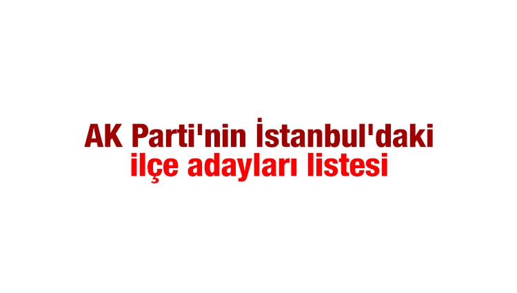 AK Parti'nin İstanbul'daki ilçe adayları listesi
