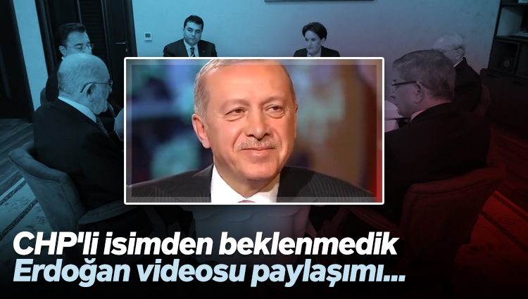 Akşener'in masayı dağıtması sonrası CHP'li vekil Erdoğan'ın videosunu paylaştı
