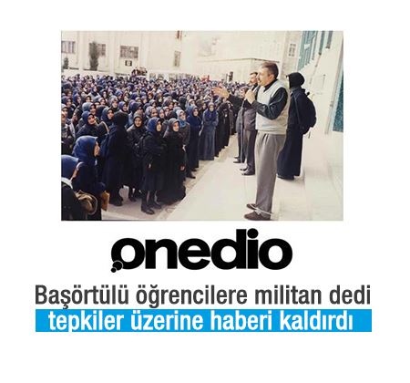 Onedio sitesinden başörtülülere militan benzetmesi