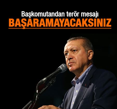 Cumhurbaşkanı Erdoğan: Millete saldıranlar başaramayacak