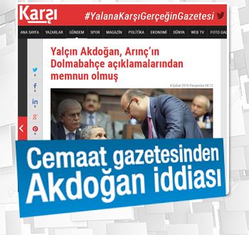 Yalçın Akdoğan, Arınç’ın Dolmabahçe açıklamalarından memnun olmuş