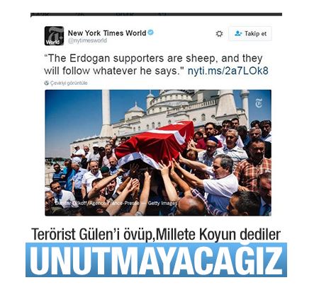 New York Times Türk milletine koyun dedi