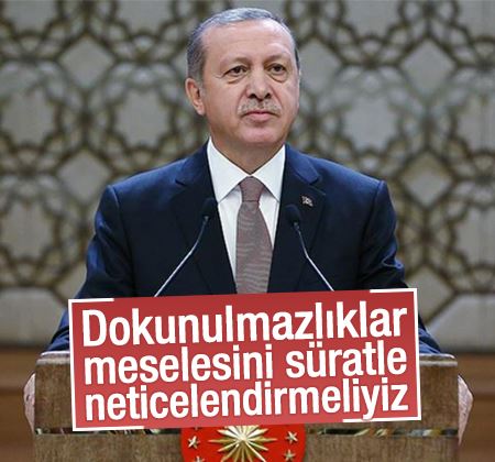 Erdoğan'dan dokunulmazlıklarla ilgili açıklama