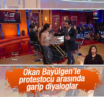 Okan Bayülgen'in yayınında protestocu krizi