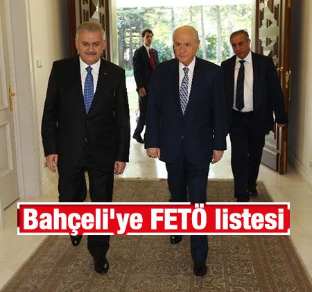 Başbakan'dan Bahçeli'ye FETÖ listesi