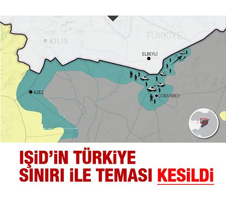 IŞİD'in Türkiye sınırıyla teması kesildi